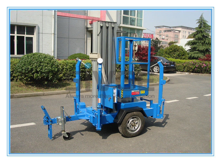 Vertical Aluminium Alloy Truck Mounted Man Lift , Single Mast Electric
