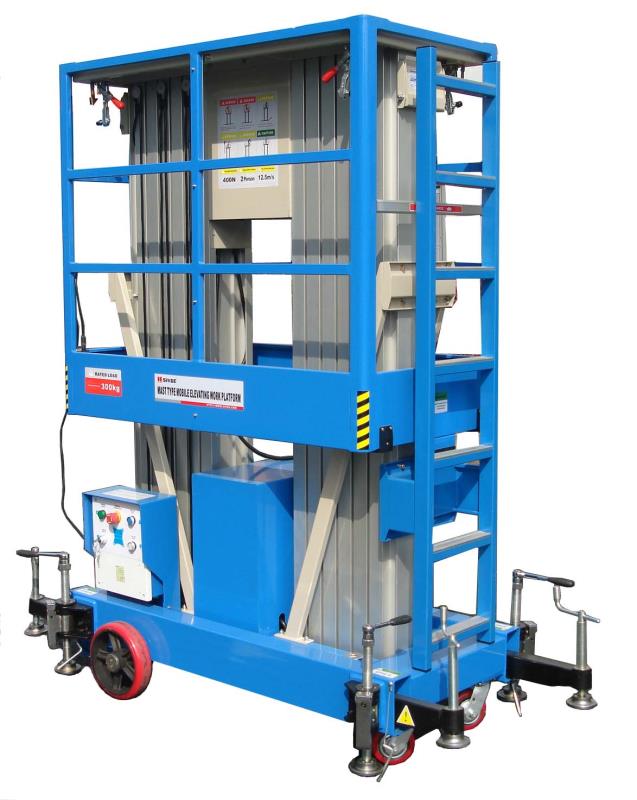 12 M Aluminum Alloy Double Mast Man lift Aerial Work Platform aerial ...