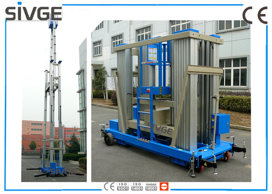 Blue Aluminum Alloy  Mobile Elevating Work Platform 20 M For Window Cleaning