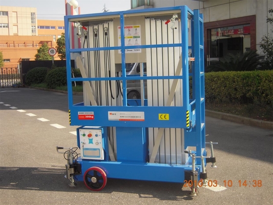 8m Hydraulic Scissor Working Platform Double Mast For Window Cleaning