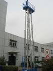 12 Meter Blue Mobile Elevated Working Platforms , Four Mast Electric Ladder Lift