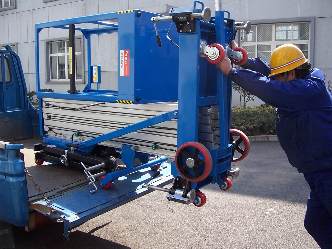 Mobile Elevating Working Platform , 8 Meter Working Height Hydraulic Aerial Lift