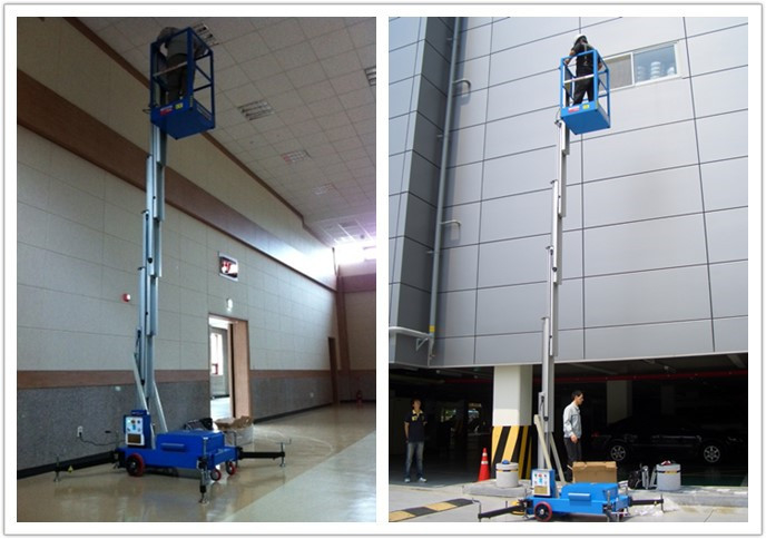 Electric Aerial Order Picker 10 Meter Platform , Aluminum Alloy Hydraulic Aerial Lift