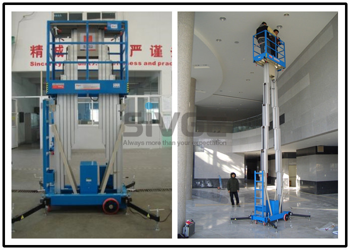Dual Mast Vertical Mast Lift 8 Meter Platform Height For Business Decoration