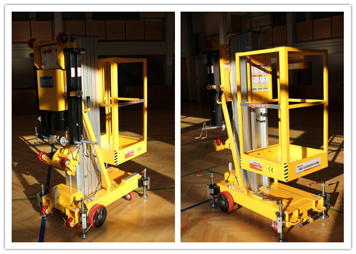 Easy Loading Vertical One Person Lift , 7.6 M Platform Height Hydraulic Aerial Lift