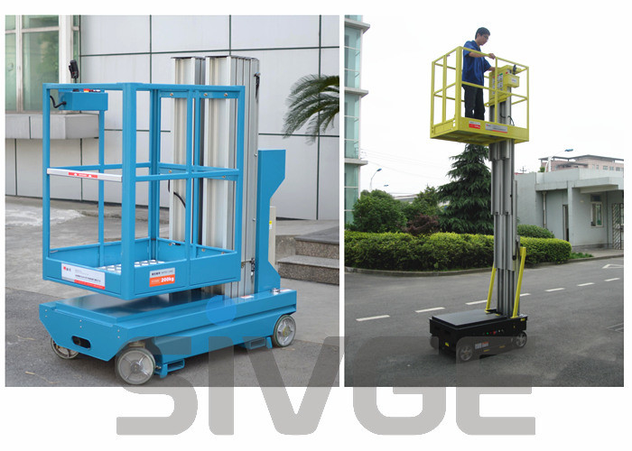 Self Driven Hydraulic Lift Ladder 5m Working Height Dual Mast For Auto Stations