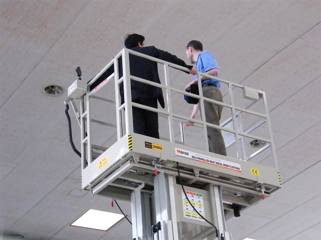 Self Propelled Work Platform 300kg Capacity , 12m Indoor Scissor Lift Platform