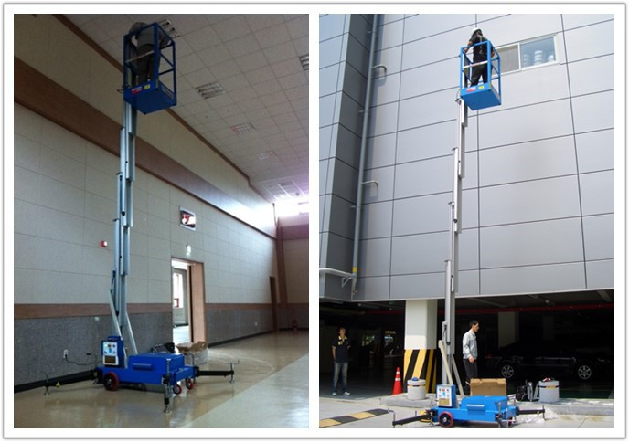 Hydraulic Aerial One Man Lift 136 kg Rated Load With 8 Meter Platform Height
