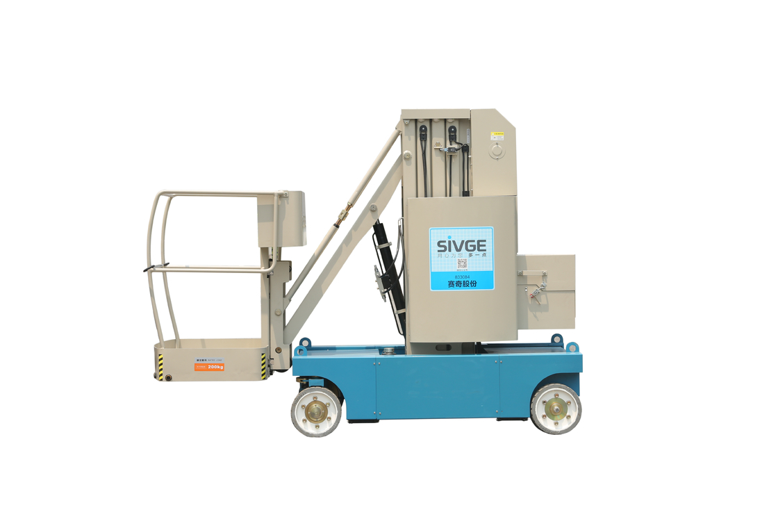 360 Rotation Electric Cherry Picker Vertical Mast Aerial Work Platform boom lift 8m