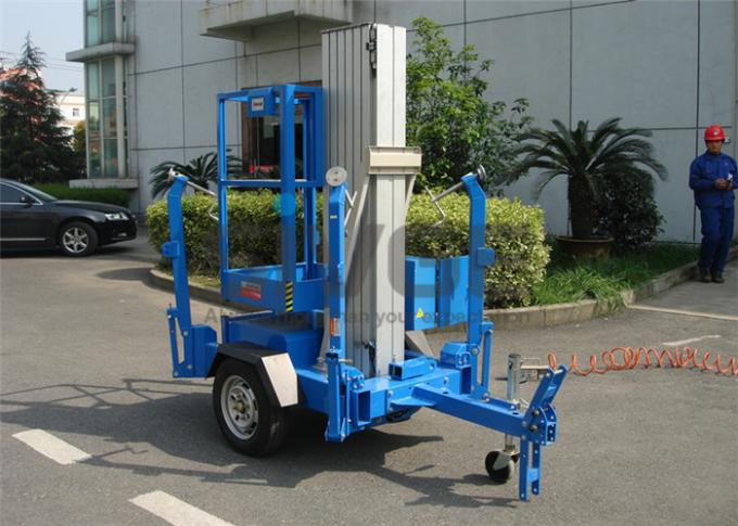 Vertical Trailer Mounted Man Lift , Single Mast Trailer Boom Lift For ...